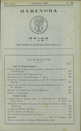 Hamenora. décembre 1928 - Vol 06 N° 12